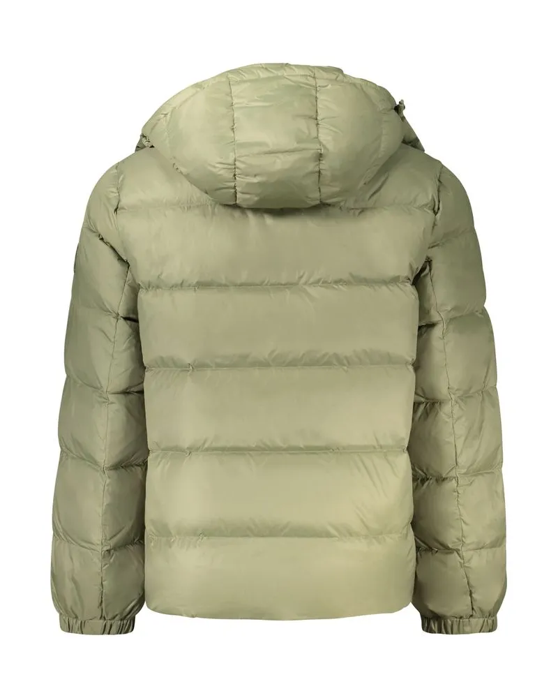 Calvin Klein Nylon with Removable Hood Down Jacket — Green Green