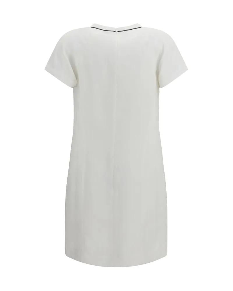 Brunello Cucinelli Women White Viscose Casual Dress White