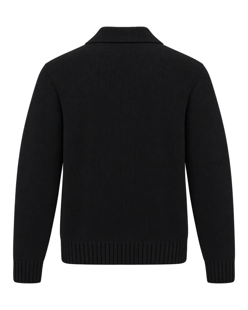 Arte Antwerp Logo-Embroidered Wool Cardigan — Black Black