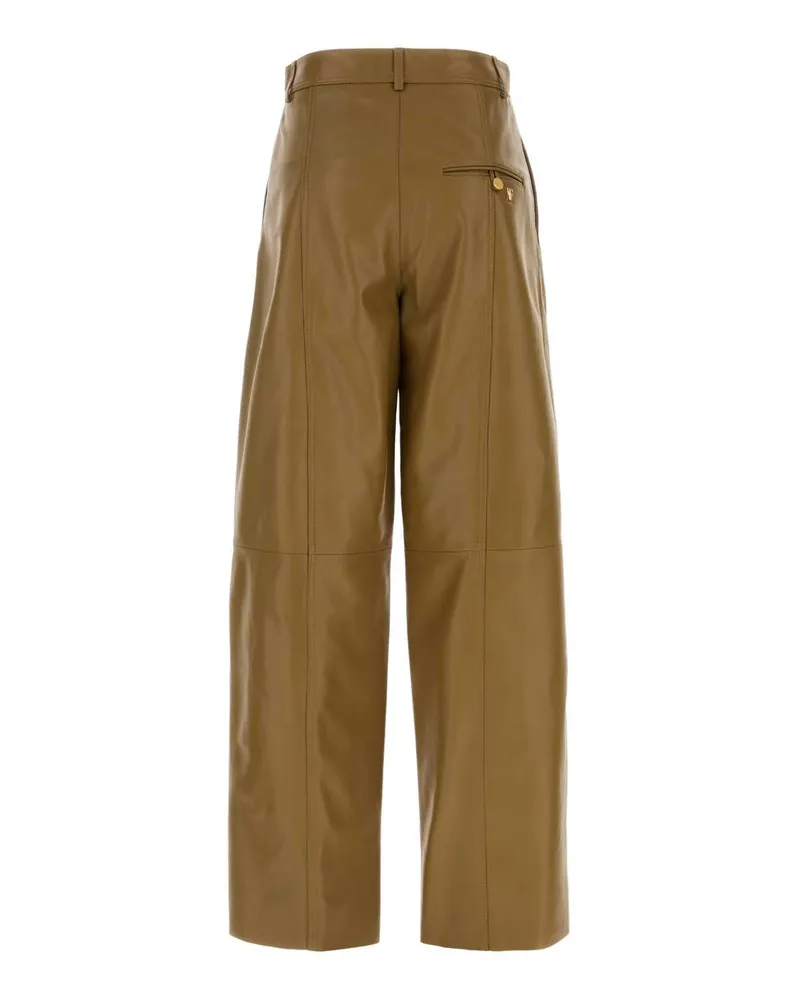 Alberta Ferretti Leather Trousers — Green Green