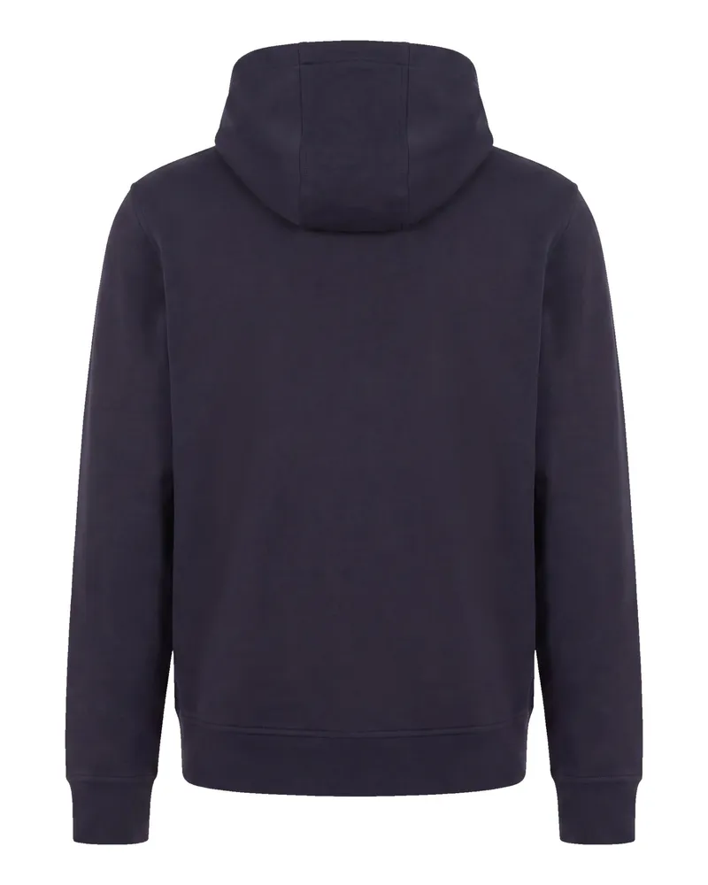 Emporio Armani Cotton-Blend Hooded Sweatshirt — Navy Navy