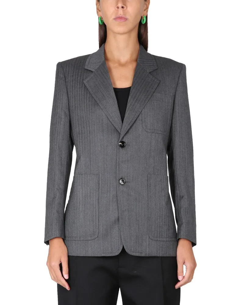 Bottega Veneta Chevron Pattern Wool Jacket — Multicolor Multicolor
