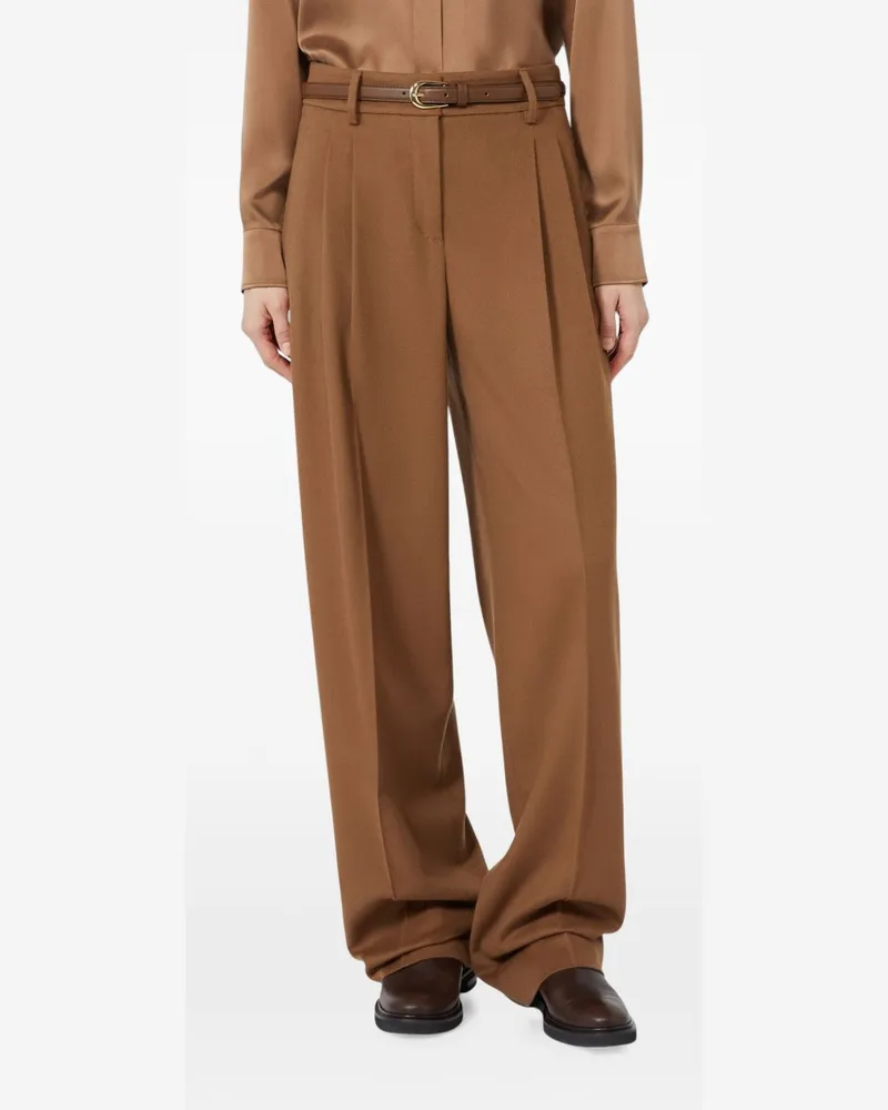 Max Mara Women's Wide-Leg Trousers Mstcocco Wool Brown Virgin Brown
