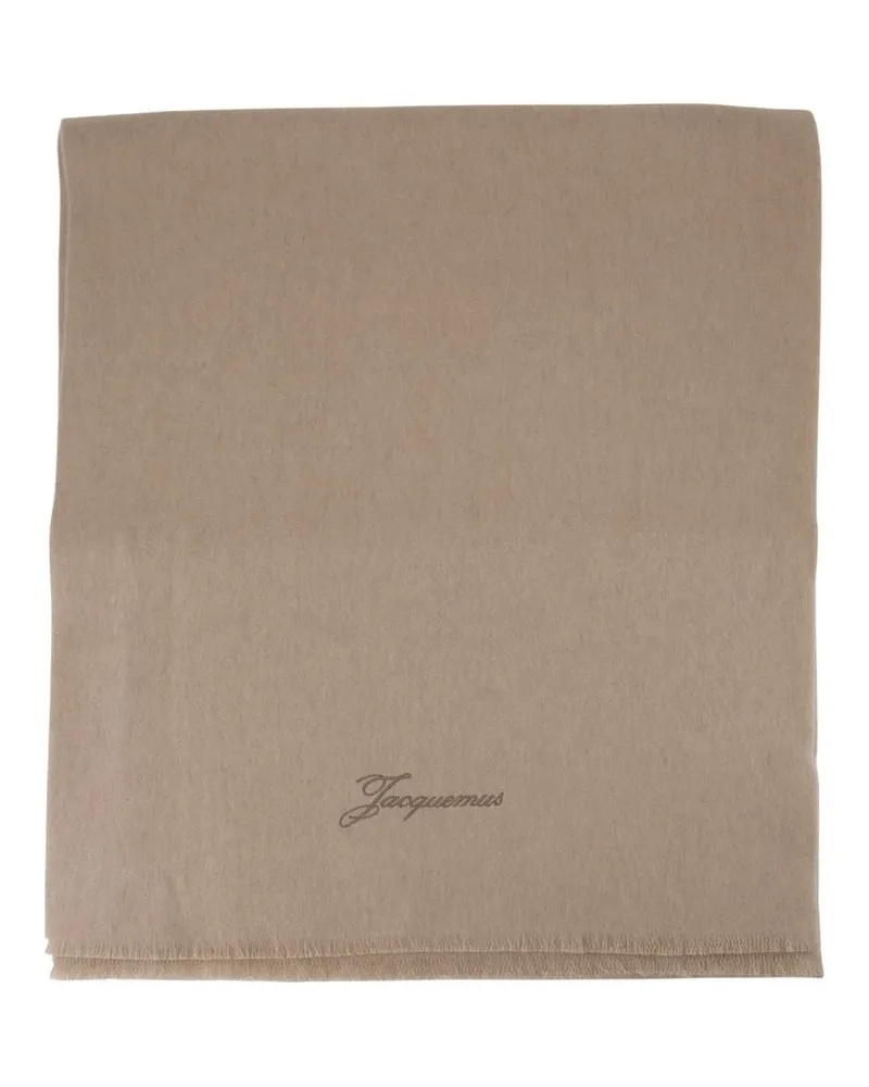 Jacquemus Unisex Lecharpe Tailleur -  Wool Beige Accessories Scarves Beige