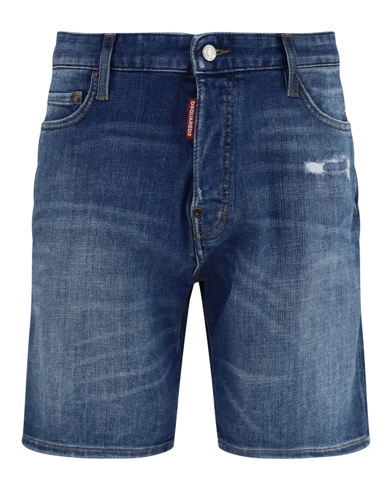 Dsquared2 Men's Bermuda Shorts Marine Navy Blue Cotton Navy