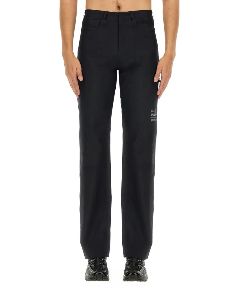 Maison Margiela Straight Leg Polyester Trousers — Black Black