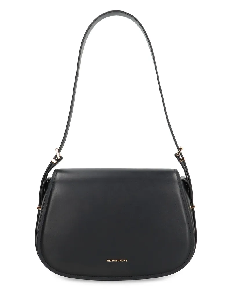 Michael Kors Women's Leather Crossbody Bag Lydia Black Cow Hide Shoulder Black