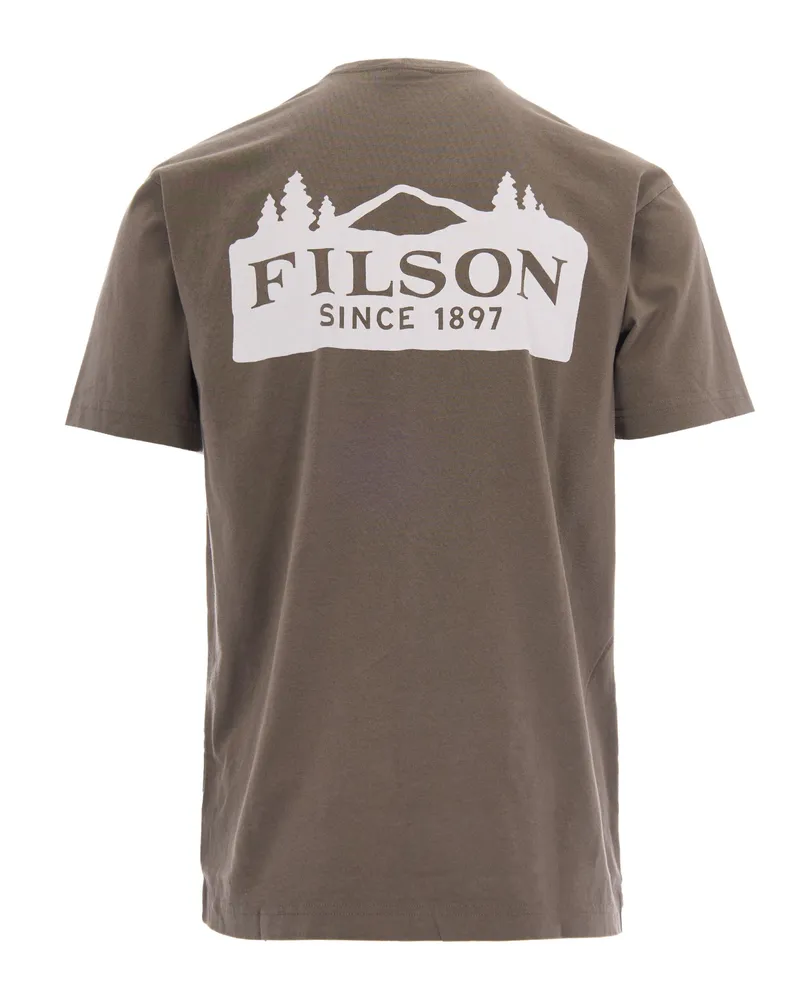 Filson Men's T-Shirt Scenic Graphic Hawk Brown Cotton T-Shirts And Polos Brown