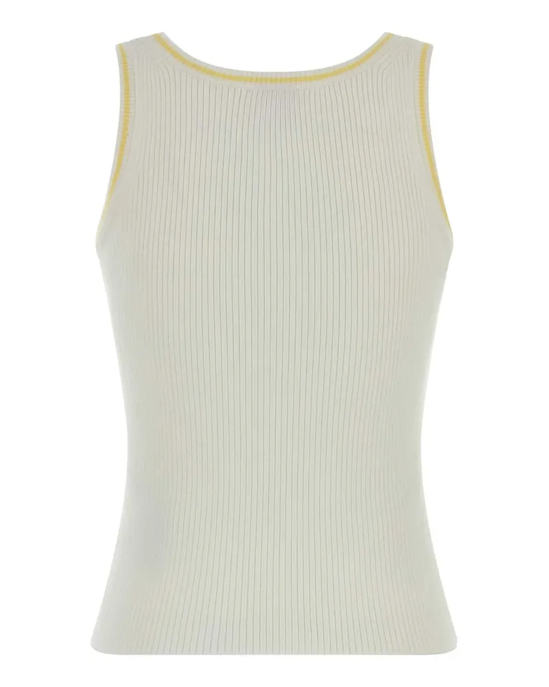 Kenzo Women's White Viscose Blend Tank Top Offwhite Exterior: Polyester Maglie White