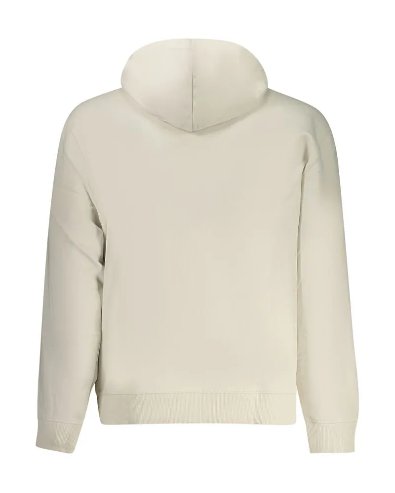 Calvin Klein Logo-Embroidered Cotton Hoodie — Beige Beige