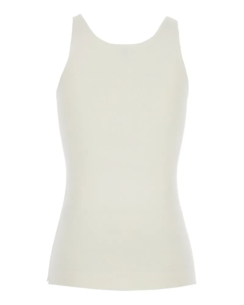 Totême Women's White Sleeveless Top With Round Neck Viscose Tops White