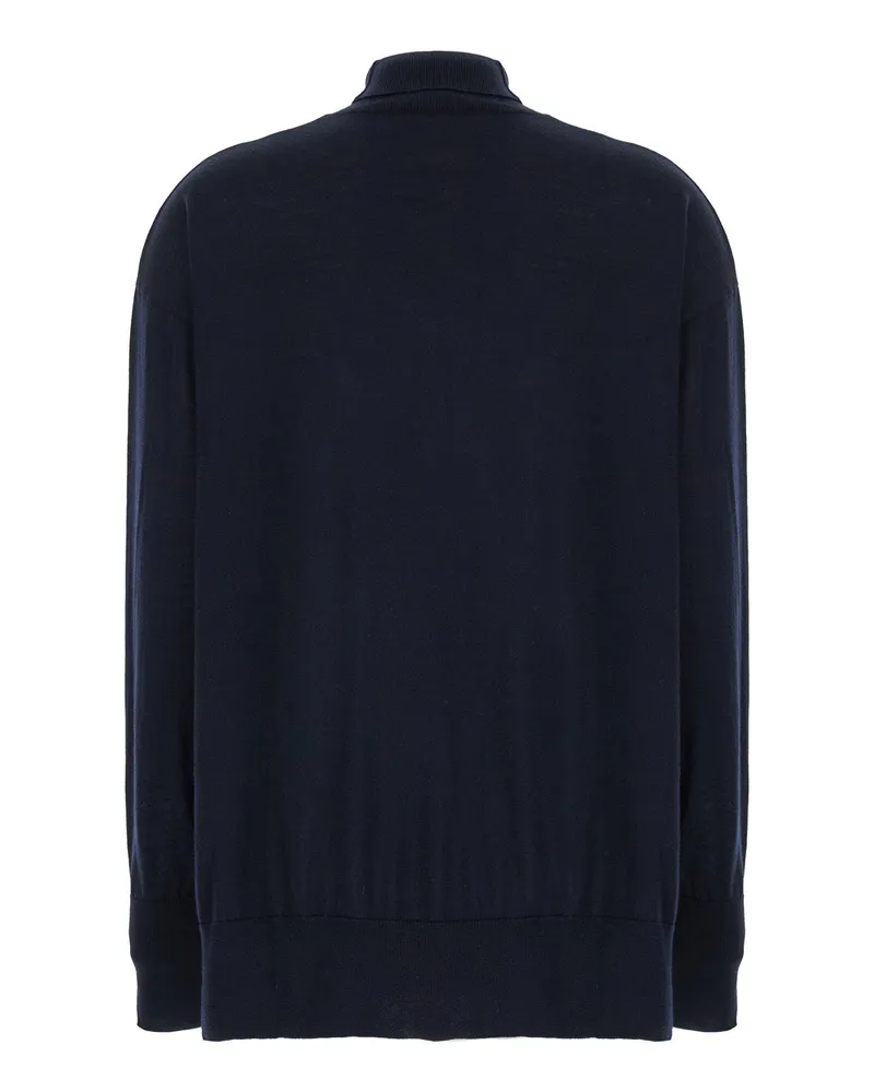 Max Mara Virgin Wool Turtleneck Sweater — Navy Navy