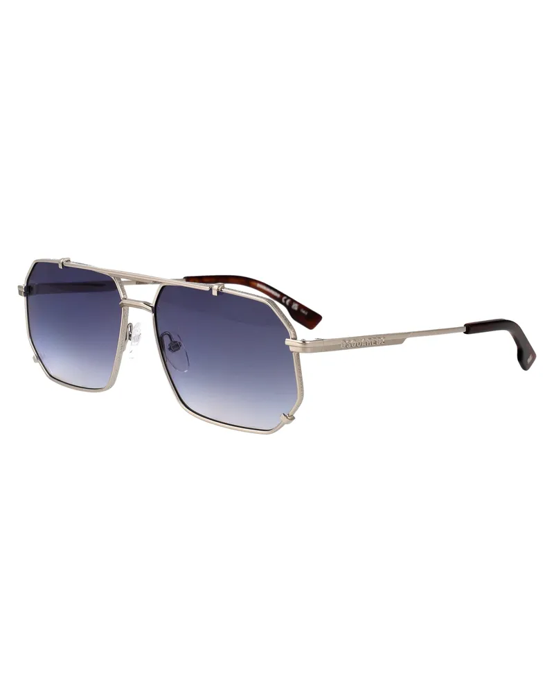 Dsquared2 Palladium Metal Aviator Sunglasses — Silver Silver