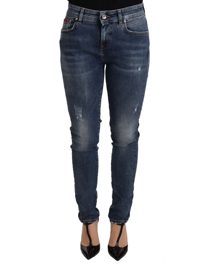 Dolce & Gabbana Distressed Skinny Denim Jeans — Blue Blue