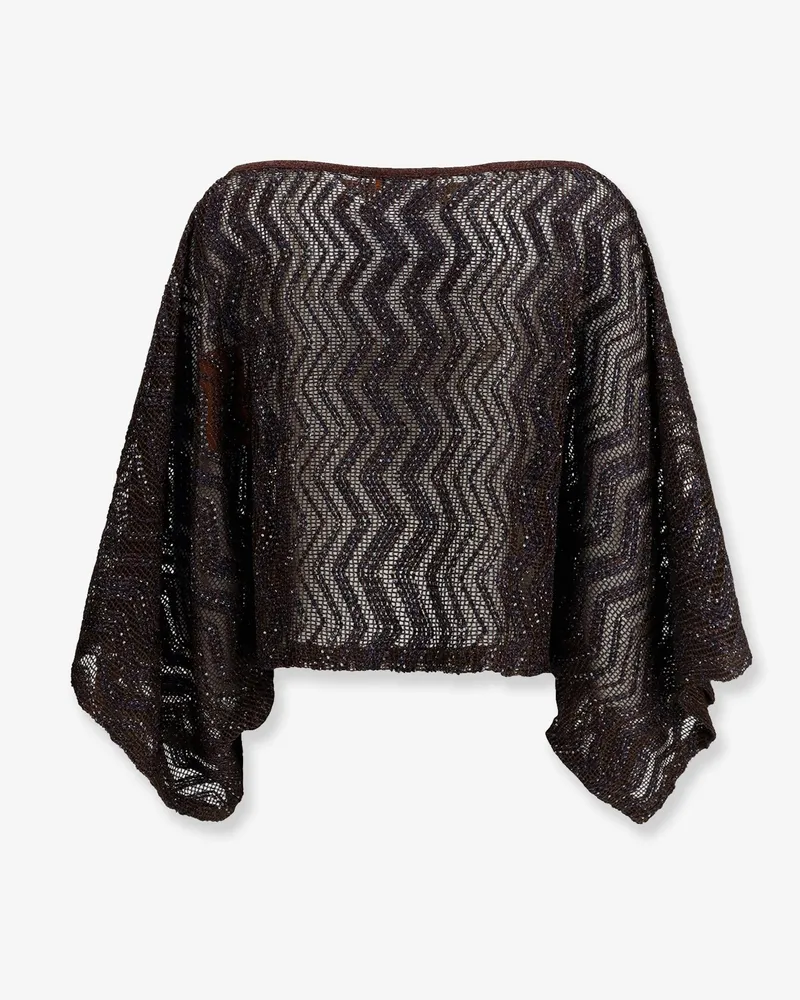 Missoni Women's Viscose Top With Chevron Pattern Brown T-Shirts & Jerseys Brown