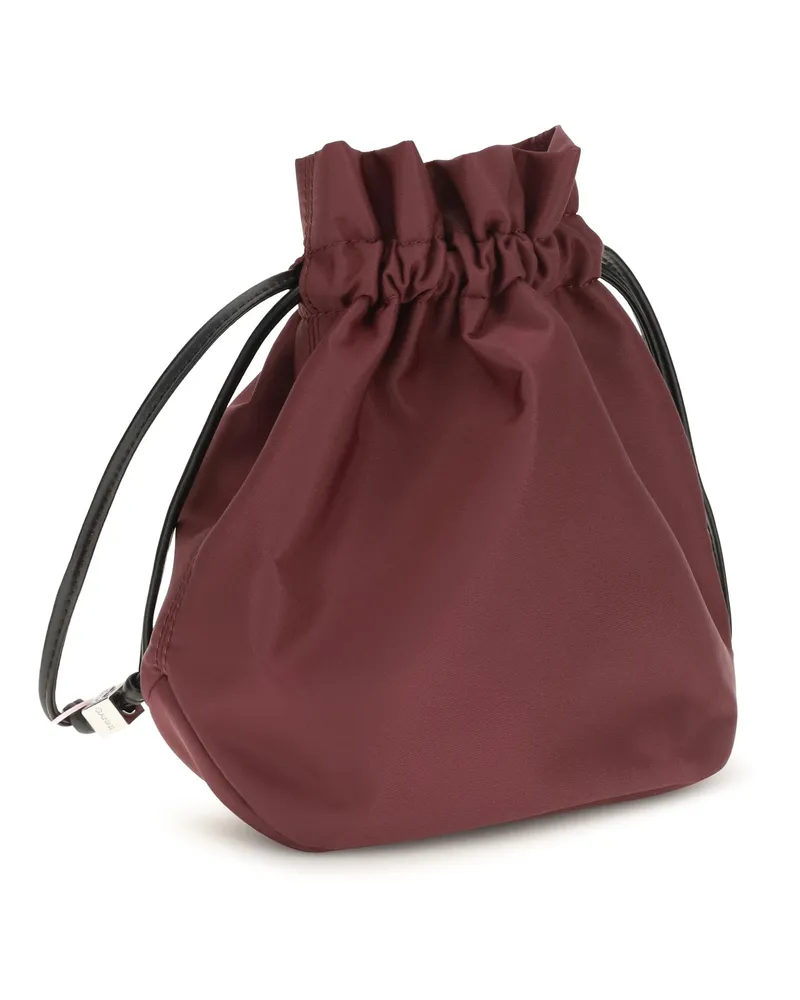 Ganni Women's Nylon Pouch Windsor Wine Clutches Burgundy