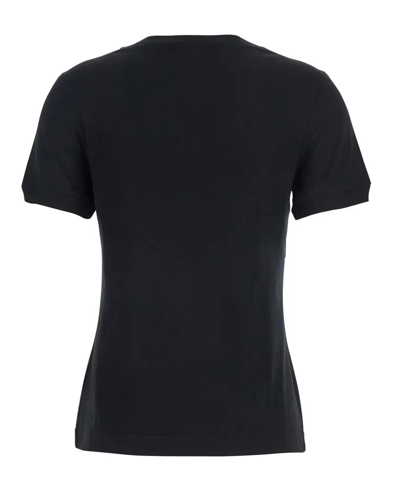 Dolce & Gabbana Women's Black Crewneck T-Shirt With Maxi Logo Cotton T-Shirts & Jerseys Black