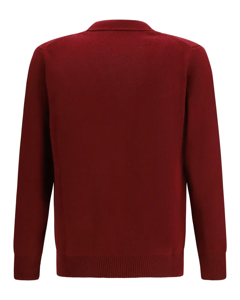 Gucci Men Wool Cashmere Cardigan Red Wine-Mix Wool; Kashmir-Capra Hircus Wine/mix Kashmir/capra Sweater Red