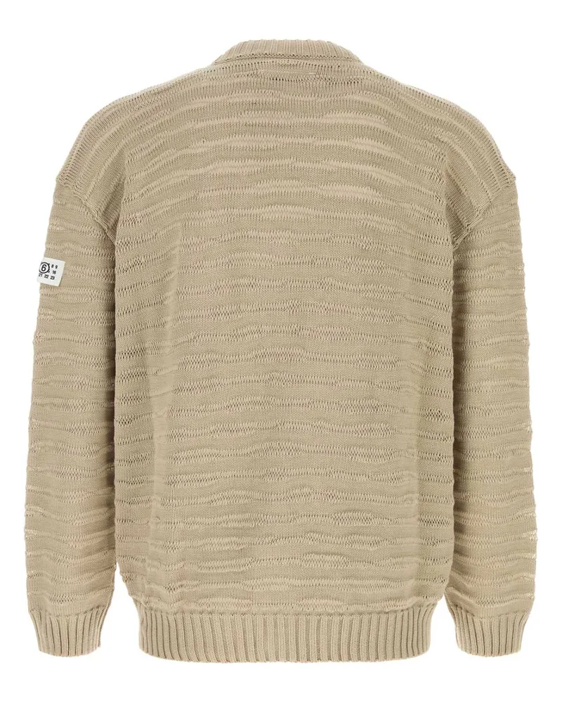 Maison Margiela Men's Beige Cotton Cardigan Dune Exterior: Maglieria Beige