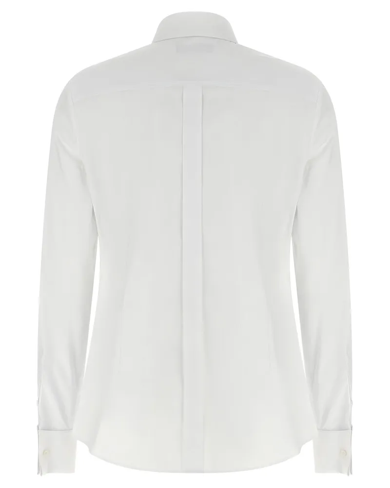 Dolce & Gabbana Tuxedo-Inspired Textured Plastron Shirt — white White