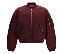 Nylon Padded Bomber Jacket — Burgundy