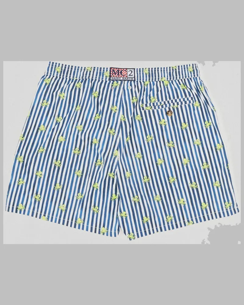 MC2 Saint Barth All-Over Print Polyester Swim Shorts — Multicolor Multicolor
