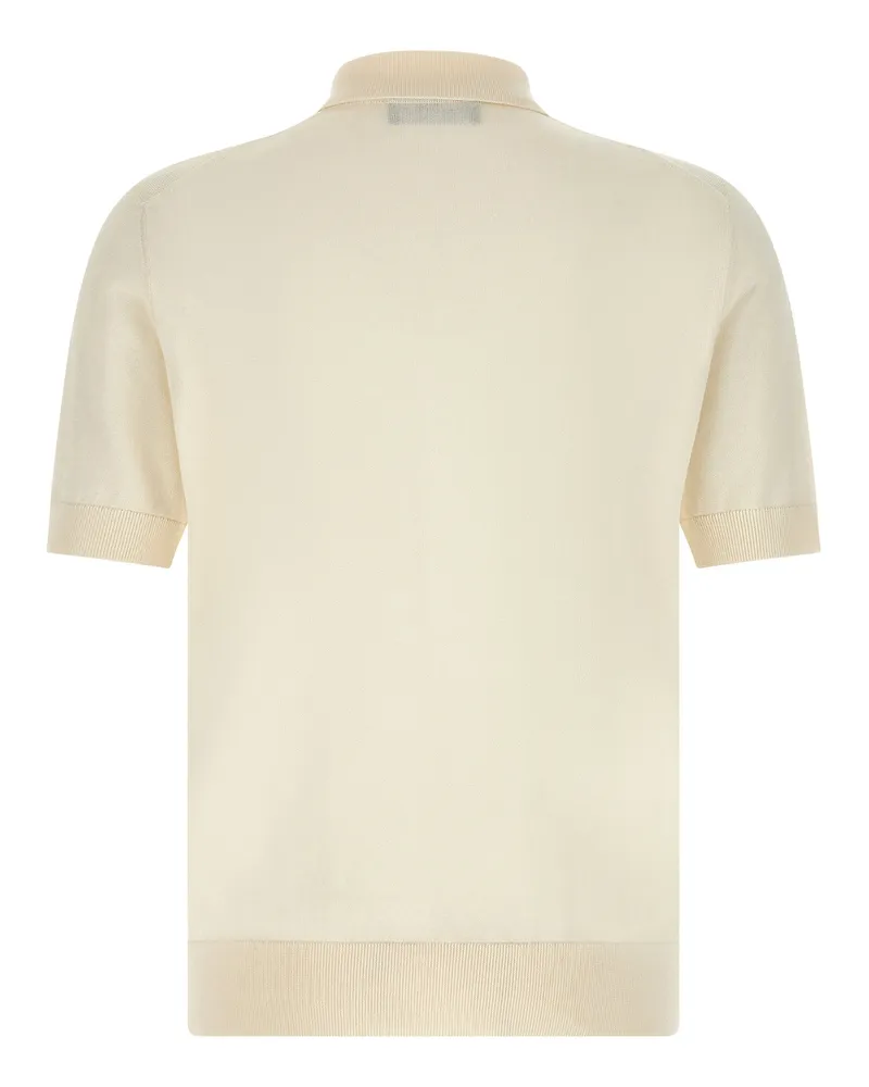 Dolce & Gabbana Logo-Patch Cotton Polo — Cream Cream