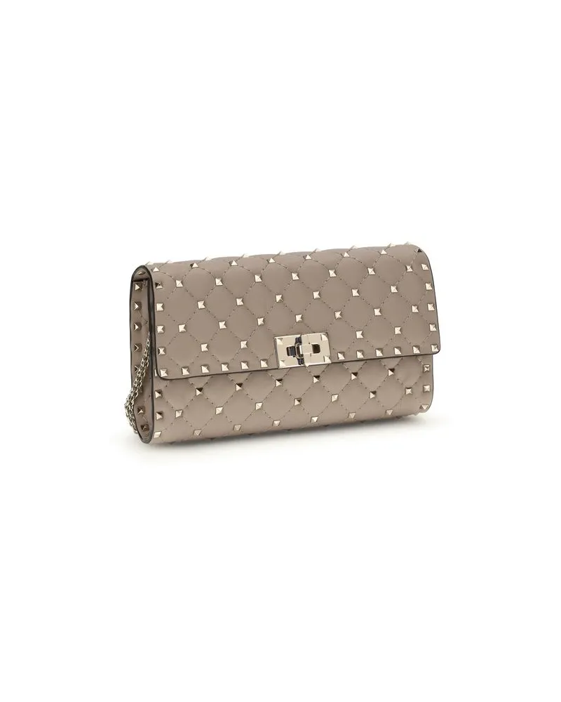 Valentino Garavani Rockstud Spike Shoulder Bag — Beige Beige