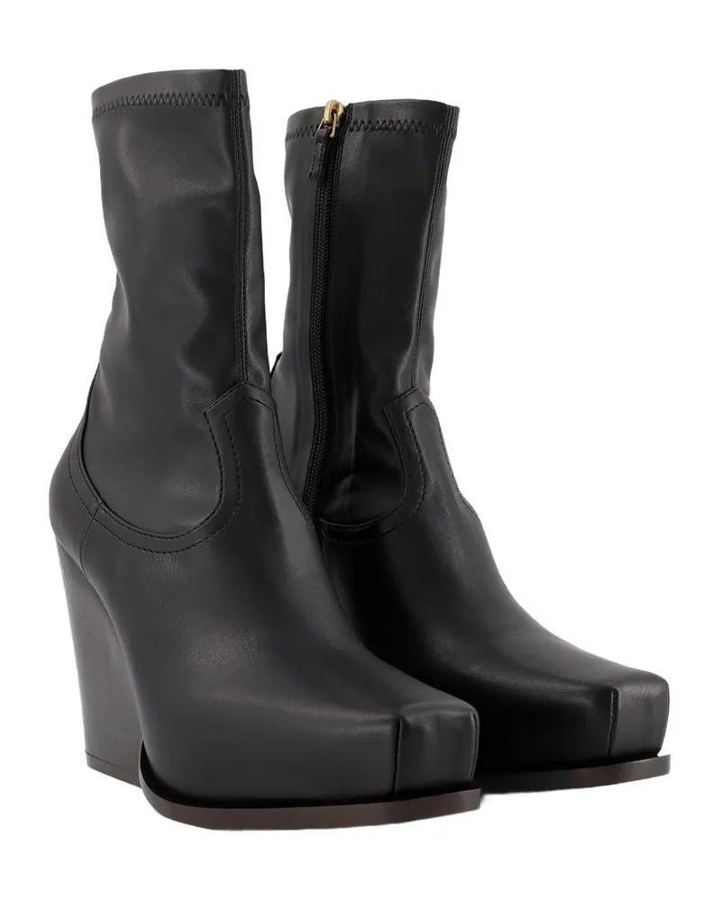 Stella McCartney Women's Platform Synthetic Leather Heel Boot Black Black