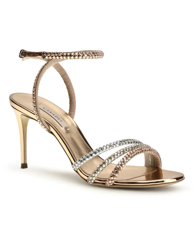 Casadei Women's Julia Andromeda Sandals Oro Rosa Calf Leather Bos Taurus Rose