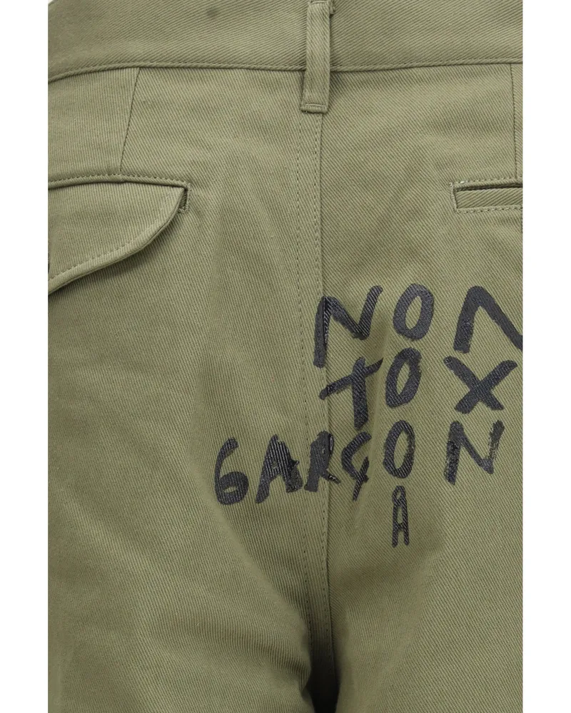 Comme des Garçons Printed Cotton Cargo Shorts — Khaki Khaki