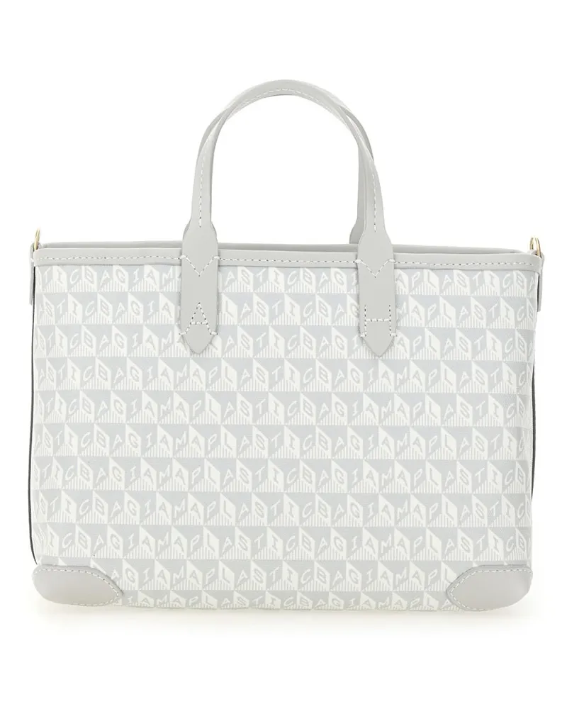 Anya Hindmarch Women's I Am A Plastic Bag Wink Tote Grey Cowhide - Bos Taurus Farmed Handbags Hand Gray