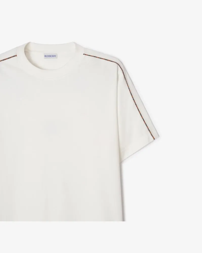 Burberry Striped Tape Sleeve T-Shirt — Cream Cream
