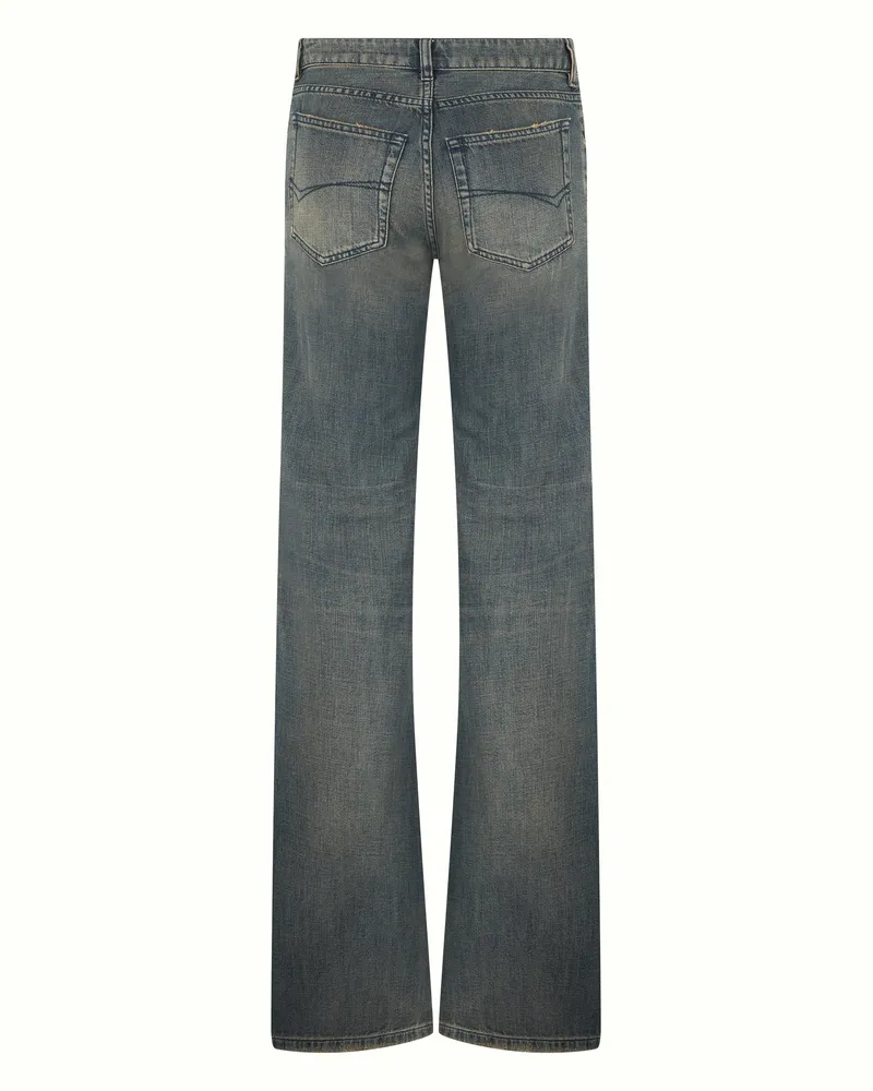Balenciaga Straight-Leg Cotton Jeans — Blue Blue