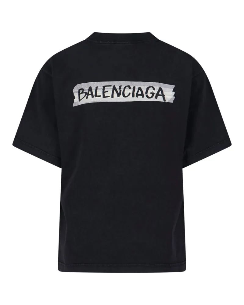 Balenciaga Women's T-Shirts And Polos Black Cotton Black
