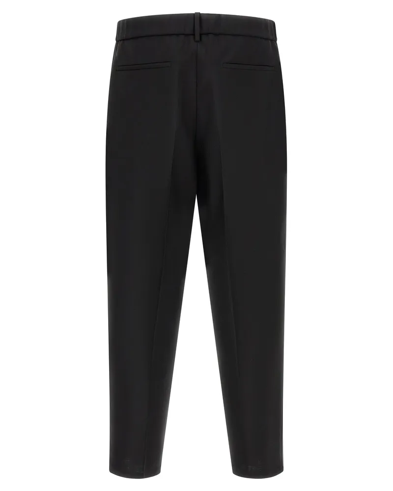 Jil Sander Men's Black Virgin Wool Cropped Pants Black