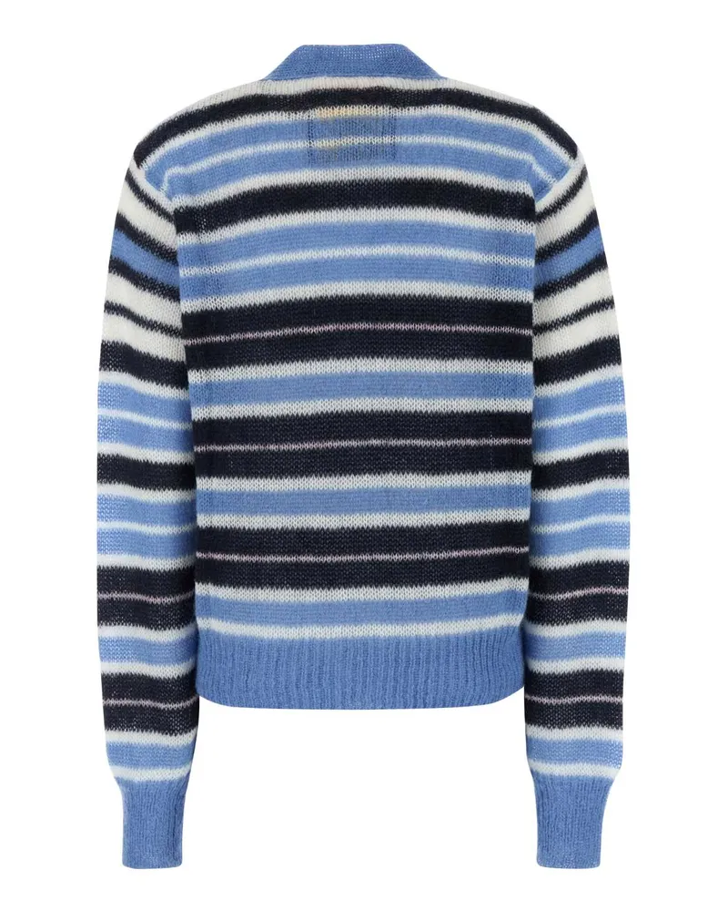 Marni Women's Multicolor Mohair Blend Cardigan Bluelilac Exterior: Nylon Wool Maglieria Blue