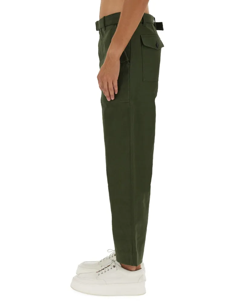 Kitsuné 100% Cotton Twill Trousers — Green Green