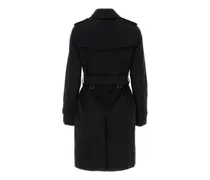 Women's Black Gabardine Trench Coat Cotton