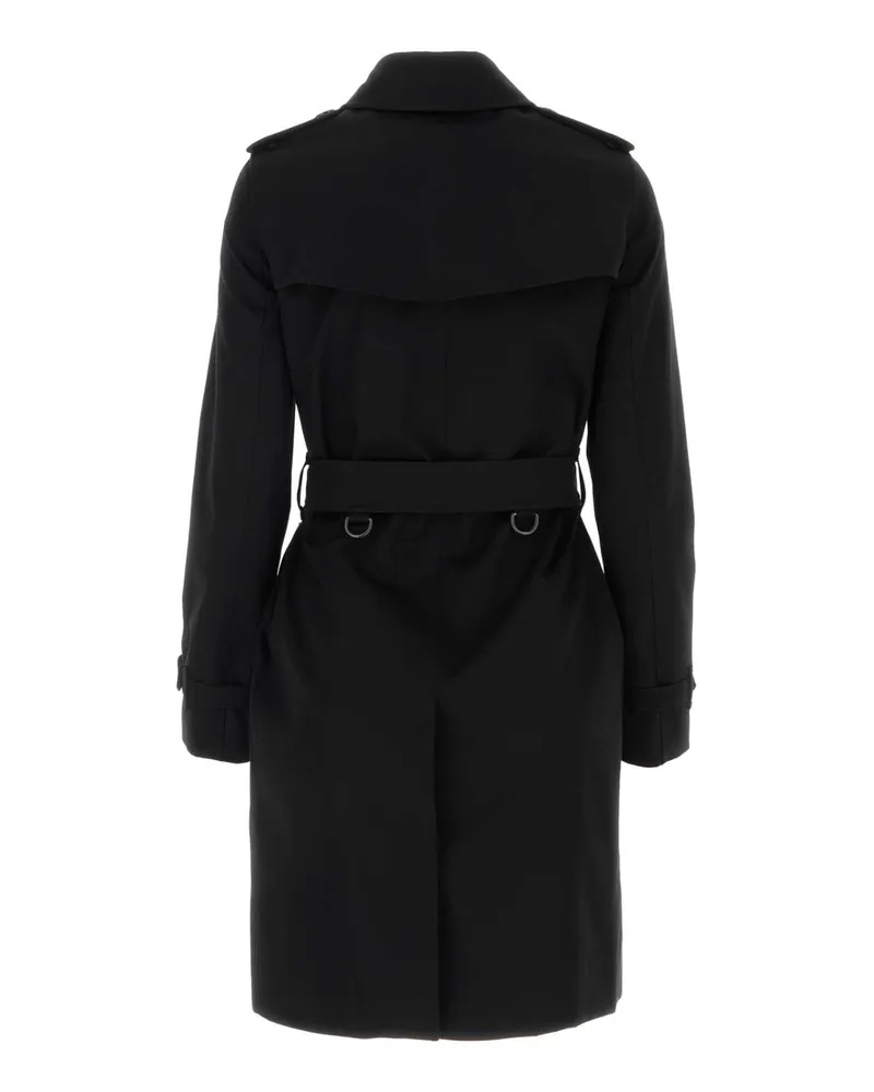Burberry Women's Black Gabardine Trench Coat Cotton Black