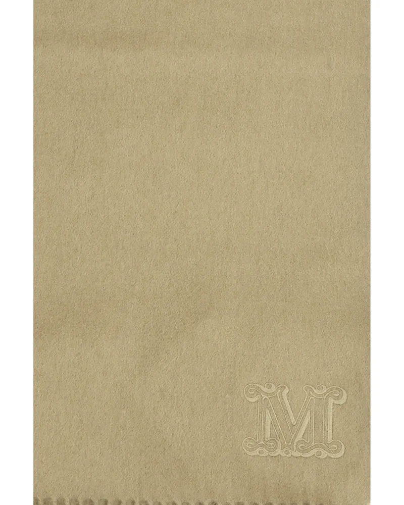 Max Mara Women's Cashmere Scarf Dalia Light Khaki Scarfs Beige