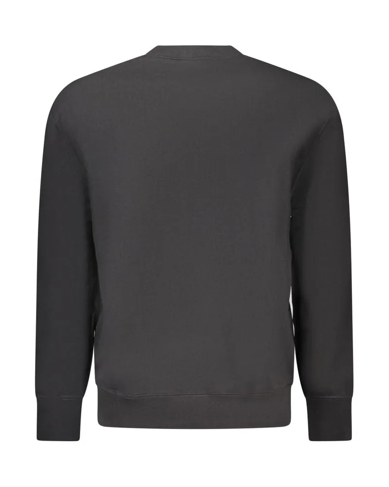 Calvin Klein Logo-Embroidered Cotton Sweatshirt — Black Black