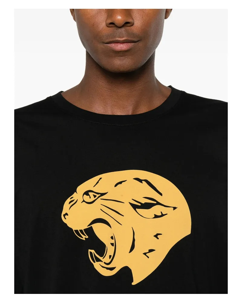 Valentino Garavani Panther-Print Cotton T-Shirt — Black Black
