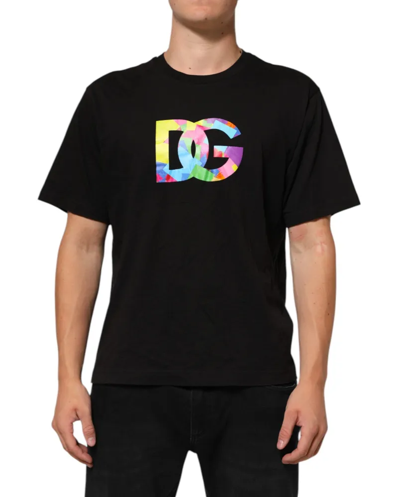 Dolce & Gabbana Logo-Print Cotton T-Shirt — Black Black