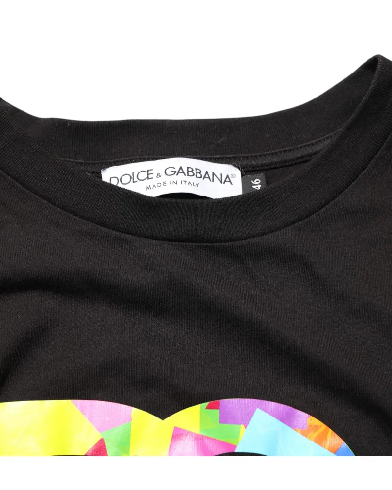 Dolce & Gabbana Logo-Print Cotton T-Shirt — Black Black