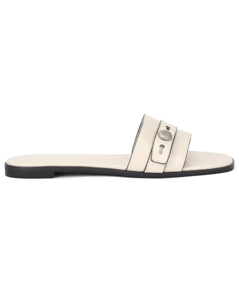 Tory Burch Women's Flat Sandal Romy Light Cream Sheep Leather Beige