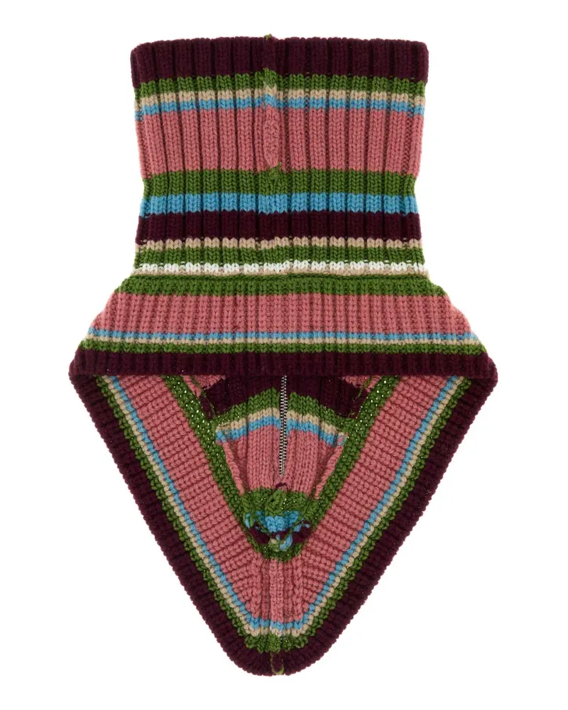 Dries van Noten Men's Embroidered Wool Morriso Neckwarmer Oldrose Exterior: Extra-Accessori Accessory Multicolor