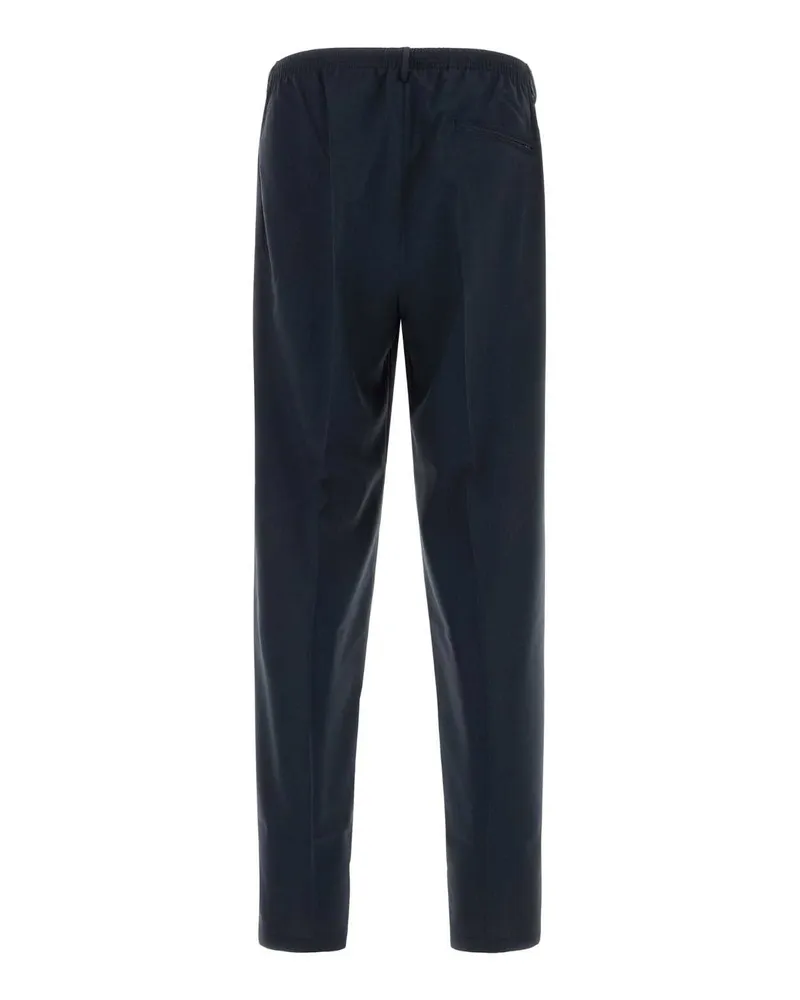 Cellar Door Men's Navy Blue Jersey Wide-Leg Alfonso Pant Exterior: Polyester Pantaloni Trousers Navy