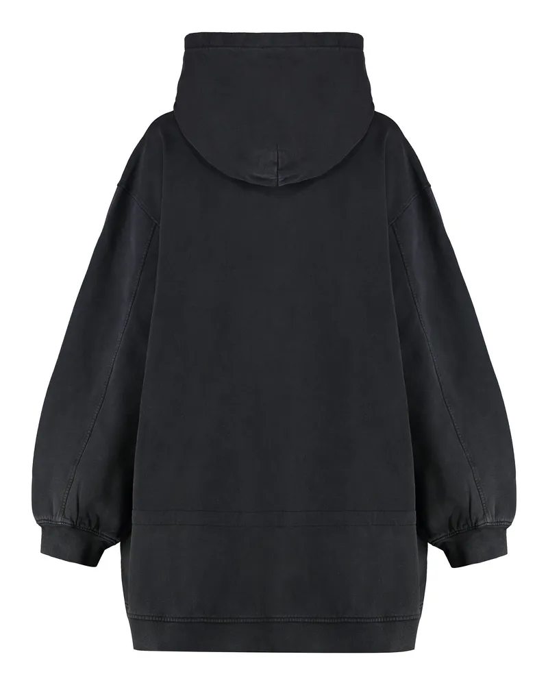 Alexander Wang Women's Hooded Mini Dress Washed Black Cotton Black