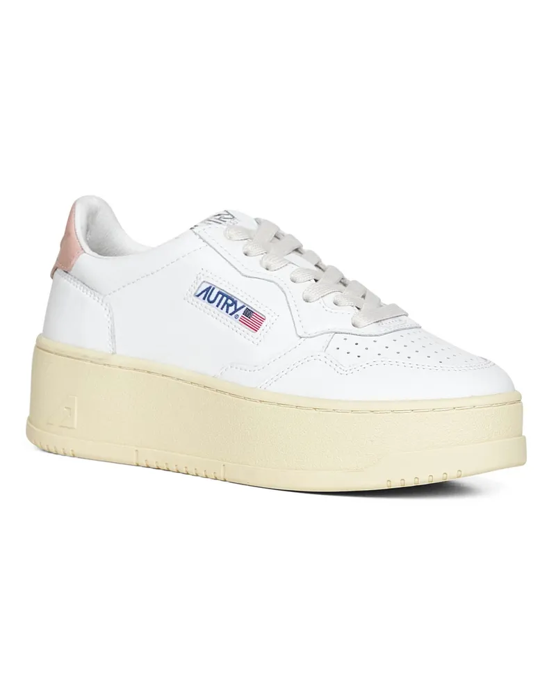 AUTRY Women's White Leather Medalist Platform Sneakers Trainers White